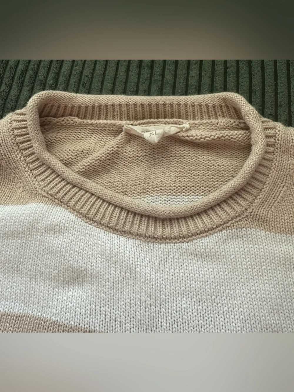 BRIT NY 100% Cotton Roll Neck Striped Knit Pullover Sweater